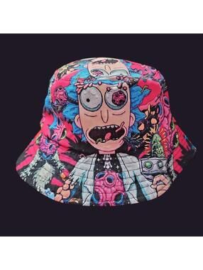 Psychedelic Rick & Morty Bucket / Fisherman's Hat – Adult Size – Preowned